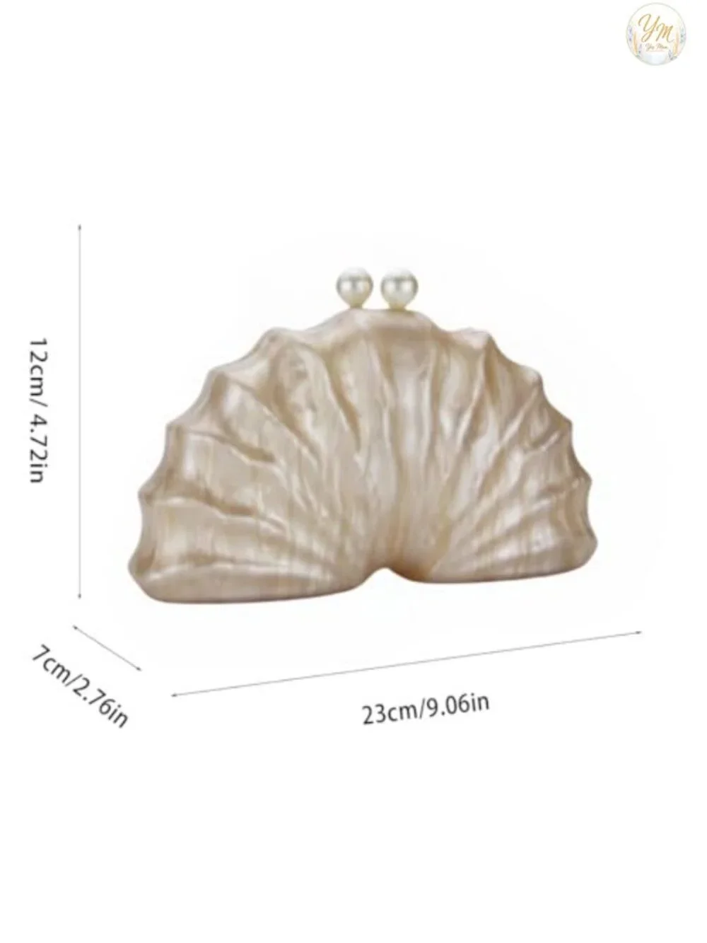 Acrylic Shell Shaped Clutch Luxury Marble Evening Handbag with Chain Shoulder